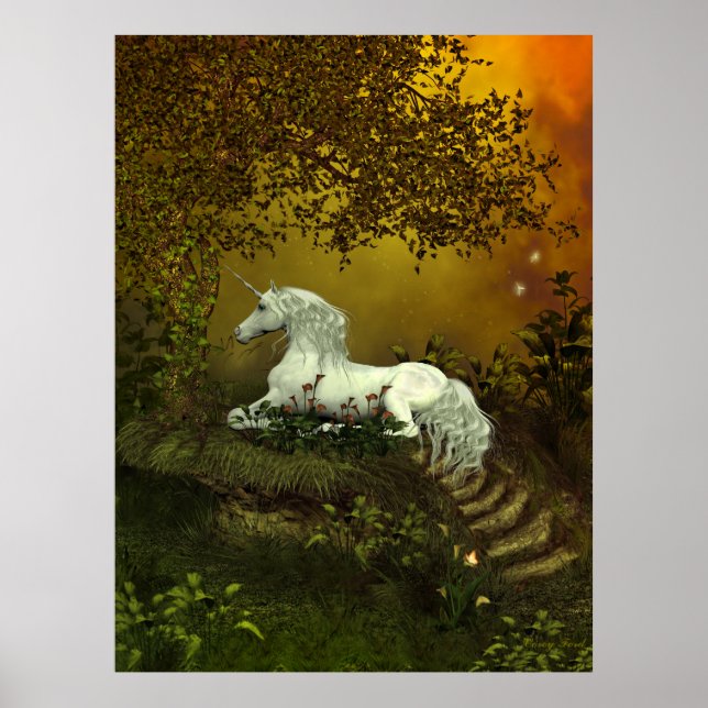 Poster Imprimer licorne mystique (Devant)