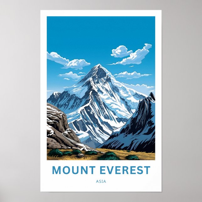 Poster Imprimer l'impression de voyage du Mont Everest As (Devant)
