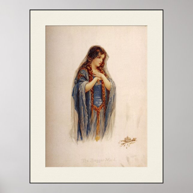 Poster Imprimer Médiévale "La Servante Mendieuse" (Devant)