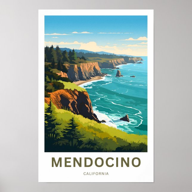 Poster Imprimer Mendocino California Travel (Devant)