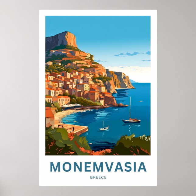 Poster Imprimer Monemvasia Grèce Travel (Devant)