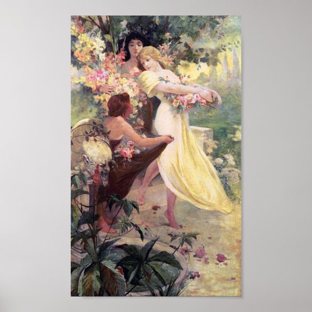Poster Imprimer : Mucha - Spirit of Spring (Devant)
