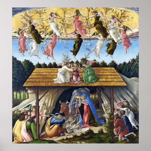 Poster Imprimer : Nativité mystique (détail) par Botticel (Devant)