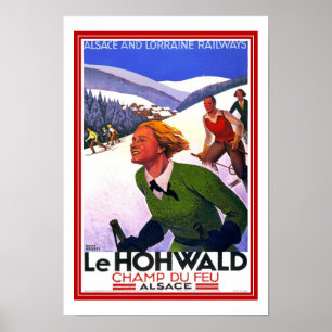 Poster Imprimer Retro Vintage Image Voyage Le Hohwald Ski