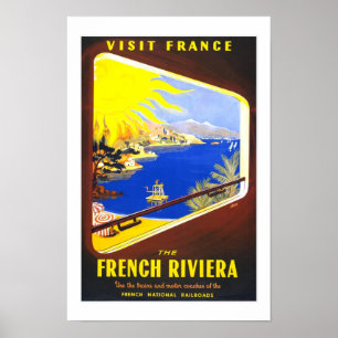 Poster Imprimer Retro Vintage Image Voyage Riviera France