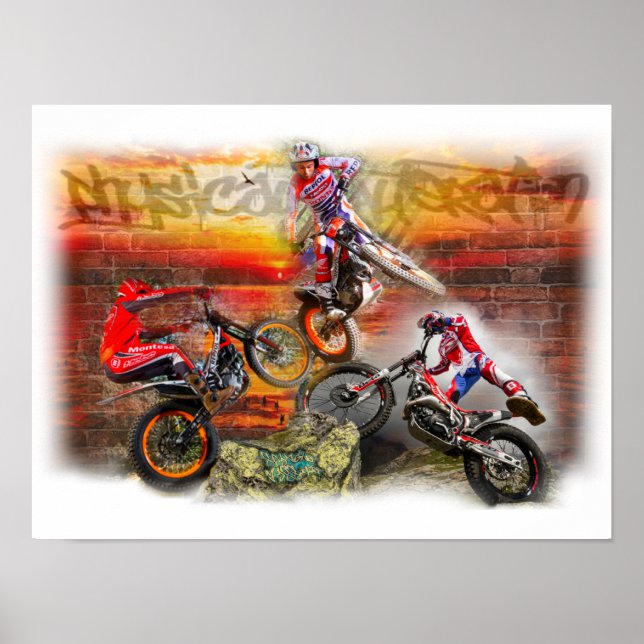 Poster Imprimer Trio de vélos d'essai (Devant)