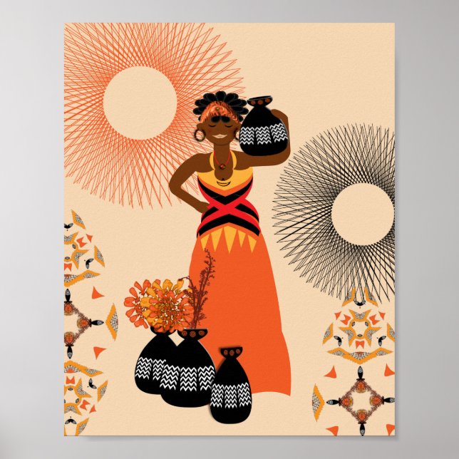 Poster Imprimer Une Femme Tribale Africaine (Devant)