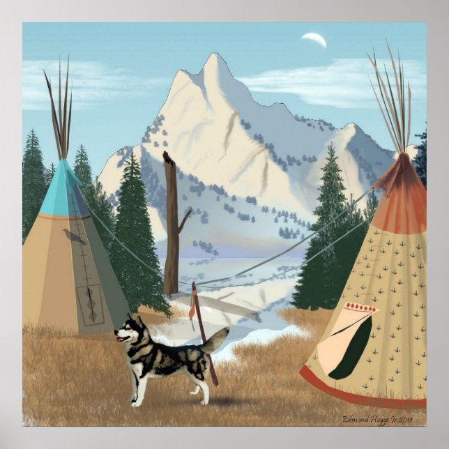 Poster Imprimer Village Cherokee (Devant)