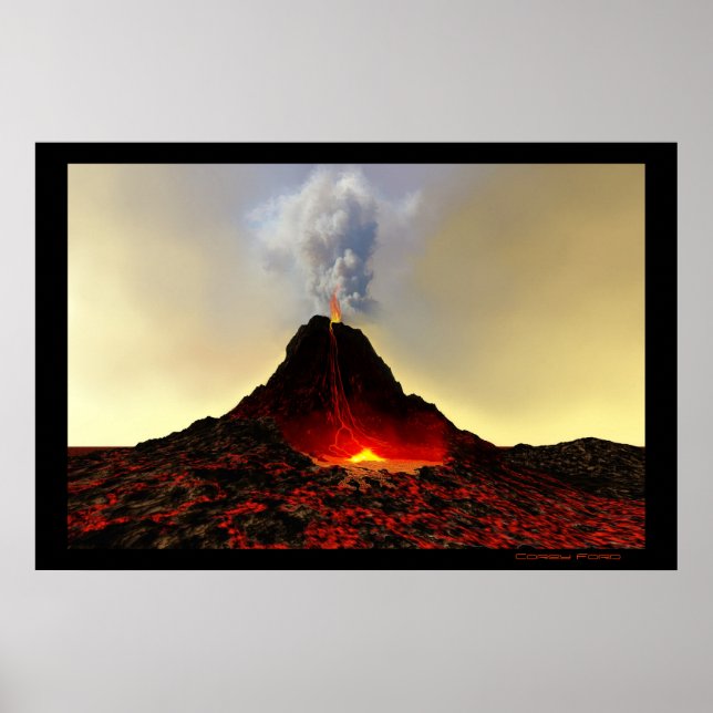 POSTER IMPRIMER VOLCANO ACTIVE (Devant)