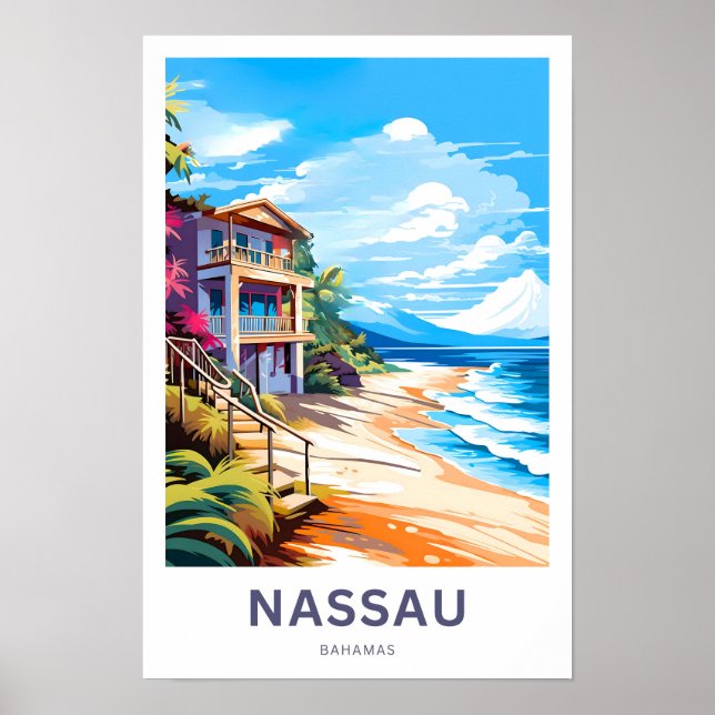 Poster Imprimer voyage de Nassau Bahamas (Devant)