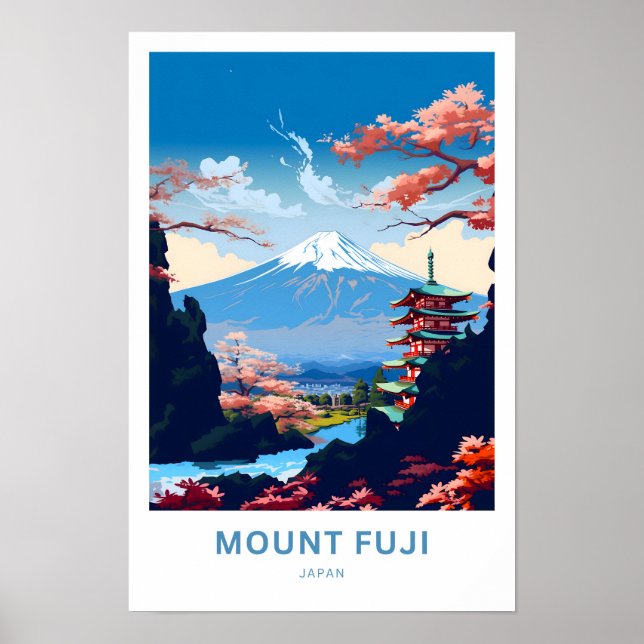 Poster Imprimer voyage du Mont Fuji Japon (Devant)