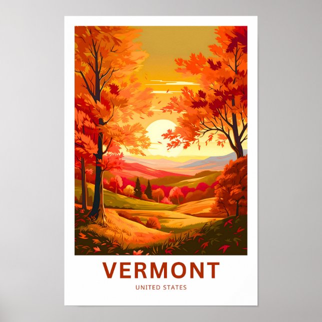 Poster Imprimer voyage du Vermont États-Unis (Devant)