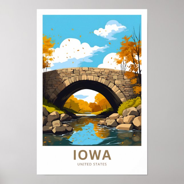 Poster Imprimer voyage Iowa États-Unis (Devant)