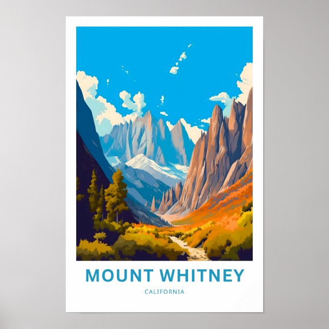 Poster Imprimer voyage Mount Whitney California (Devant)