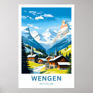 Poster Imprimer voyage Wengen Suisse