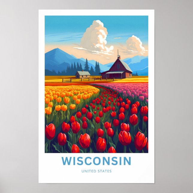 Poster Imprimer voyage Wisconsin États-Unis (Devant)