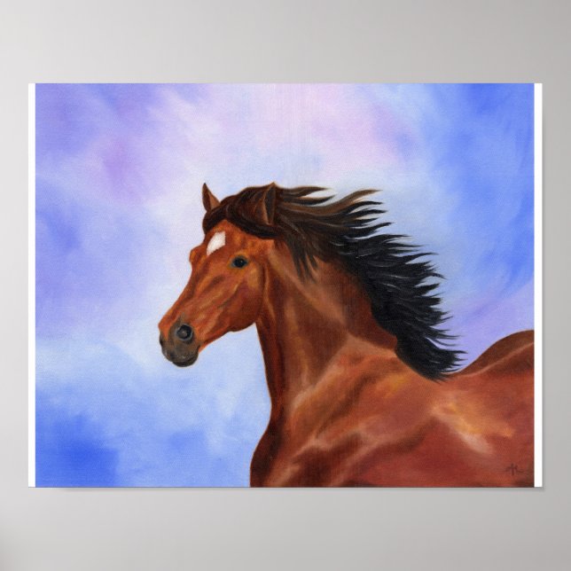 Poster Imprimerie Brown de chevaux andalous (Devant)