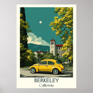 Poster Imprimerie d'art Berkeley California   Université 