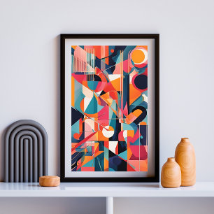 Poster Impulsion Géométrique de Couleur