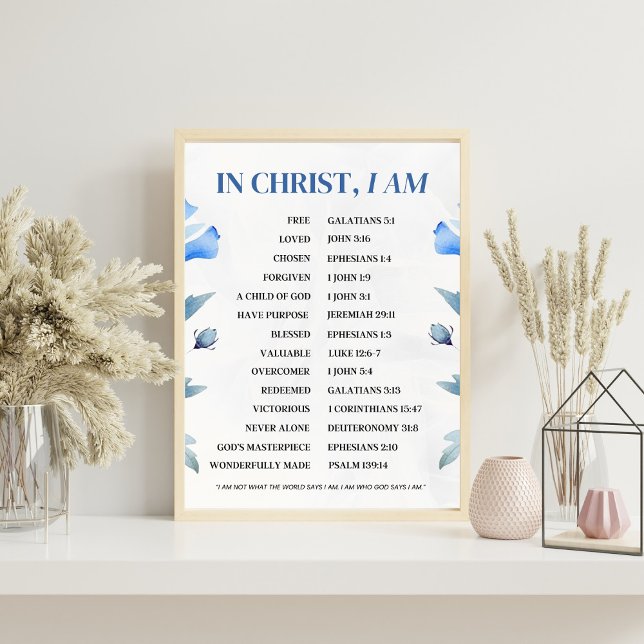 Poster In Christ I Am – Christian Identity Bible Verse  (Créateur téléchargé)