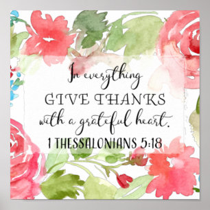 Poster In everything, give thanks   scripture art
