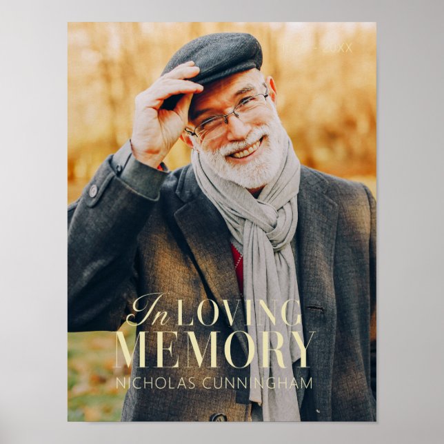 Poster In Love Memory Modern Elegant Photo Memorial (Devant)