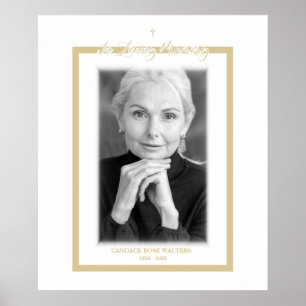 Poster In Loving Memory B&W Golden Photo Service Dear