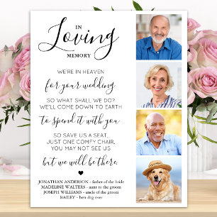 Poster In Loving Memory Custom 4 Photo Wedding Memorial