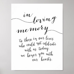 Poster In loving memory memorial, funeral, Black