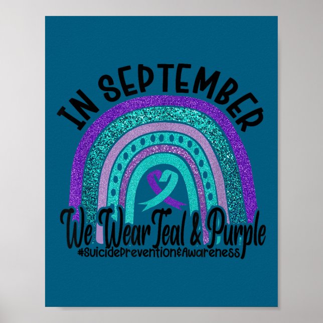 Poster In September Wear Teal And Purple Rainbow Suicide  (Devant)