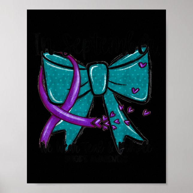 Poster In September Wear Teal Purple Suicide Prevention B (Devant)