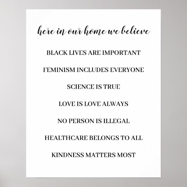 Poster In This House We Believe Modern Minimalist Design (Devant)