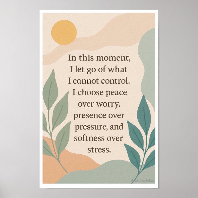 Poster In This Moment I Let Go-Affirmation Wall Art (Devant)