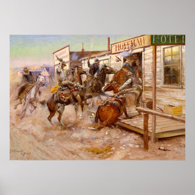 Poster In Without Knocking, 1909 par Charles M Russell (Devant)