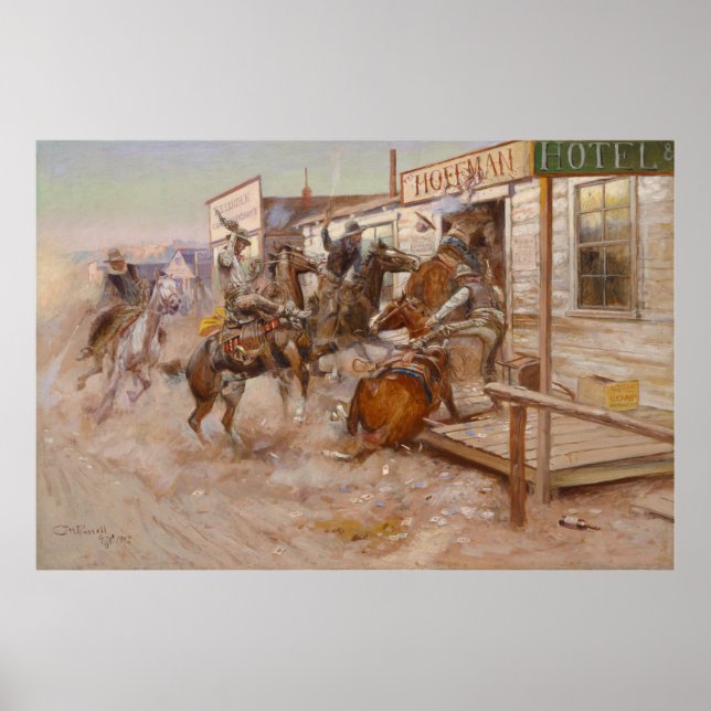 Poster In Without Knoking par Charles Marion Russell (Devant)