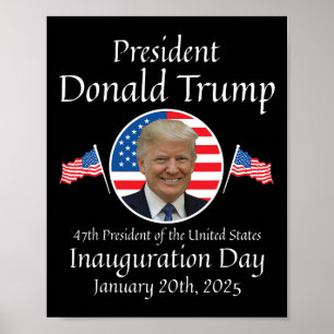 Poster Inauguration de Donald Trump Jour 2025 47e Préside