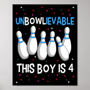 Poster Incombable Ce Garçon Est 4 Anniversaire Fête Bowli