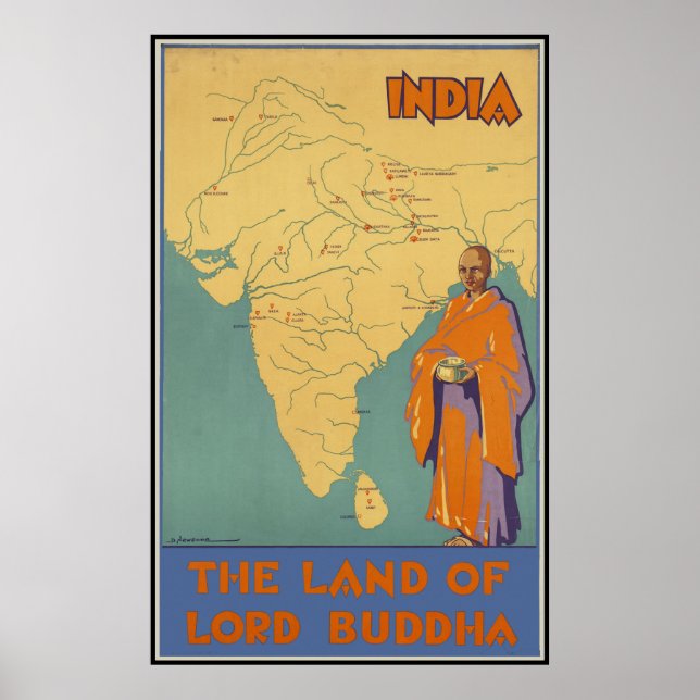 Poster Inde Le pays du Seigneur Bouddha (Devant)