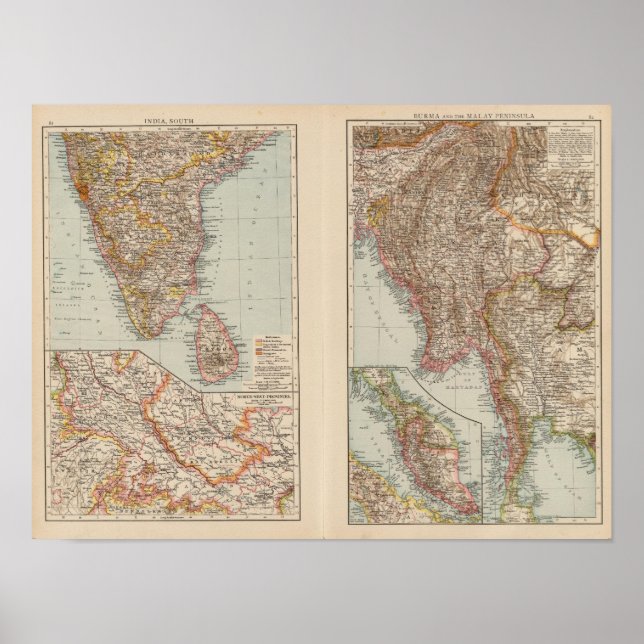 Poster Inde Sud, Birmanie, péninsule malaise (Devant)