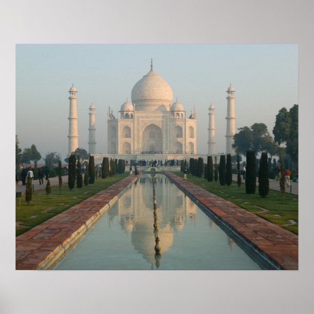 Poster INDE, Uttar Pradesh, Agra : Taj Mahal, matin (Devant)