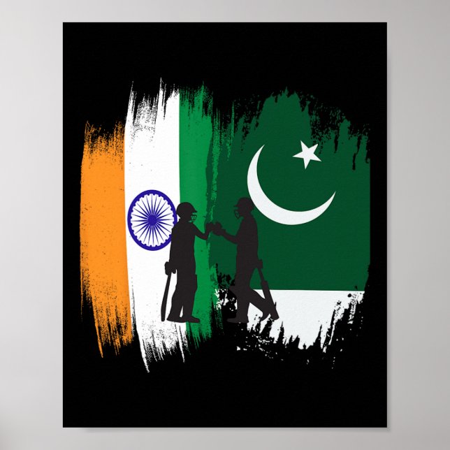 Poster India And Pakistan Cricket Patriotic Gift For Fina (Devant)