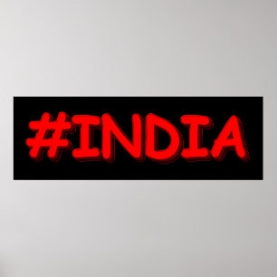 Poster "#India" Joli design. Commandez dès maintenant 