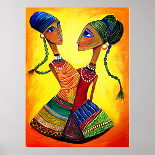 Poster Indian Girls Dancing : Art Indien