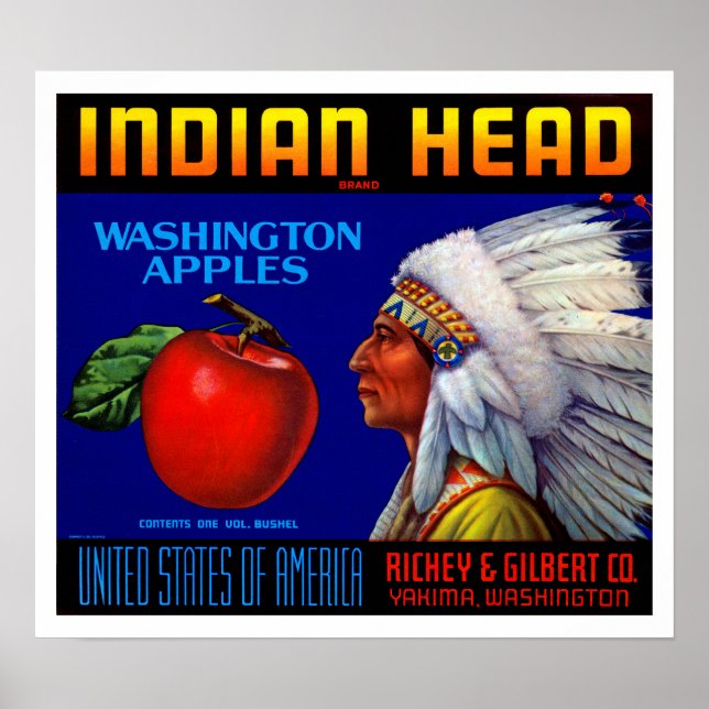 Poster Indian Head Washington Apples (Devant)