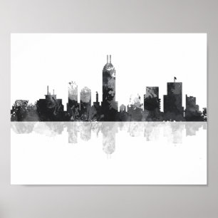 POSTER INDIANA, INDIANAPOLIS SKYLINE