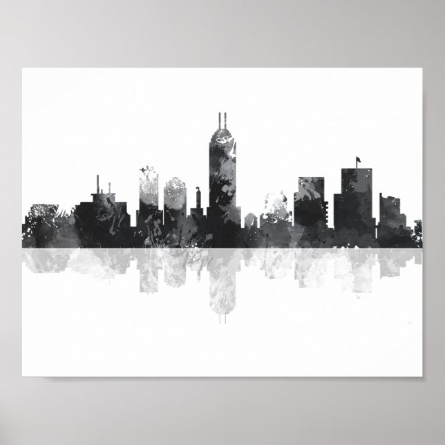 POSTER INDIANA, INDIANAPOLIS SKYLINE (Devant)