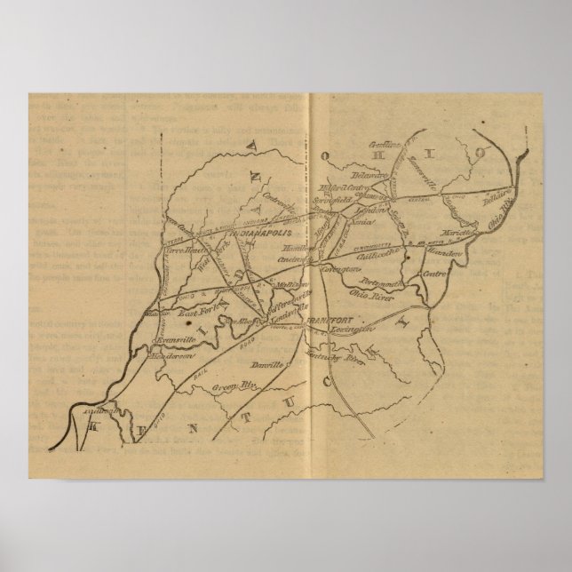 Poster Indiana, Ohio, Kentucky (Devant)