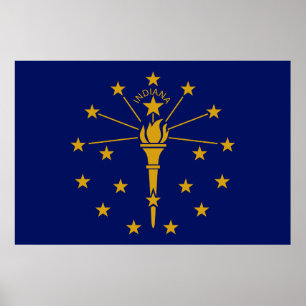 Poster Indiana State flag