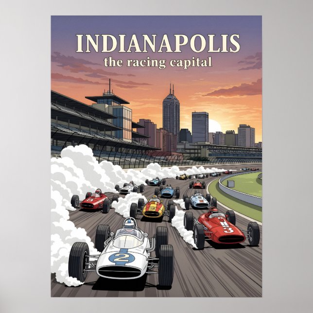 Poster Indianapolis, capitale mondiale de la course (Devant)