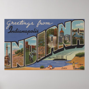 Poster Indianapolis, Indiana (aciéries/dunes de sable)